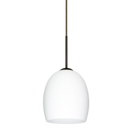 Besa Lighting Lucia Cord Pendant, Opal Matte, Bronze Finish, 1x75W Incandescent 1JT-169707-BR